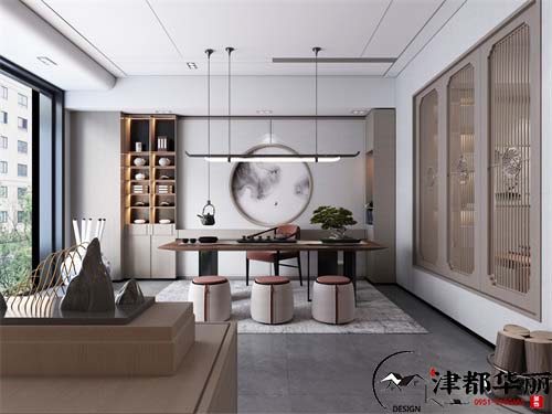 宁夏悠然闲庭茶社设计方案鉴赏|宁夏茶社设计装修公司推荐